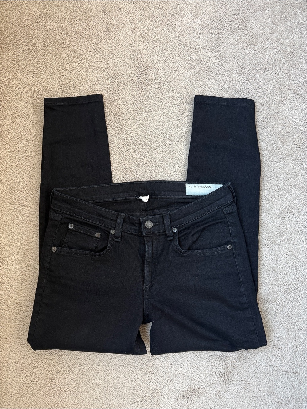 Rag & Bone Black Skinny Ankle Crop Jeans